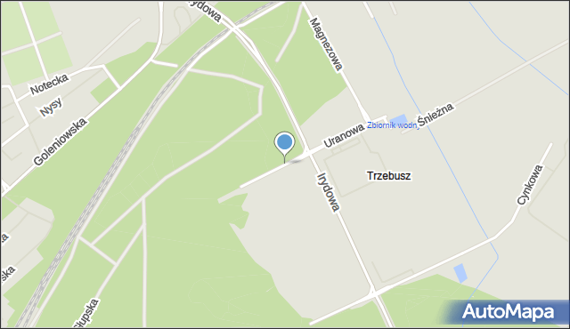 Szczecin, Tytanowa, mapa Szczecina