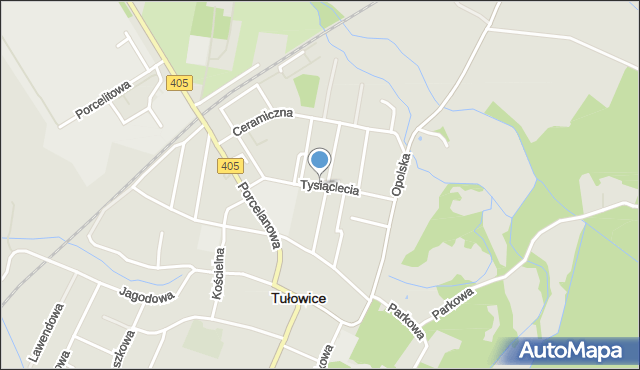 Tułowice powiat opolski, Tysiąclecia, mapa Tułowice powiat opolski