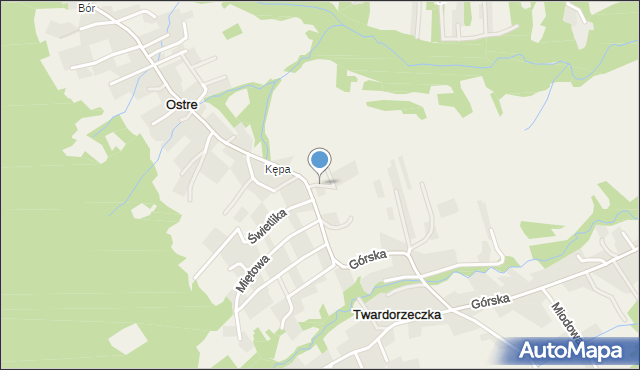 Twardorzeczka, Tytanowa, mapa Twardorzeczka