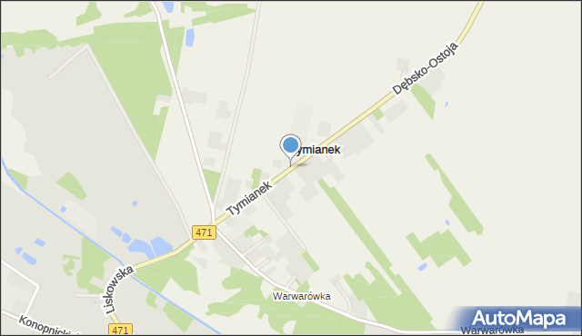 Tymianek, Tymianek, mapa Tymianek