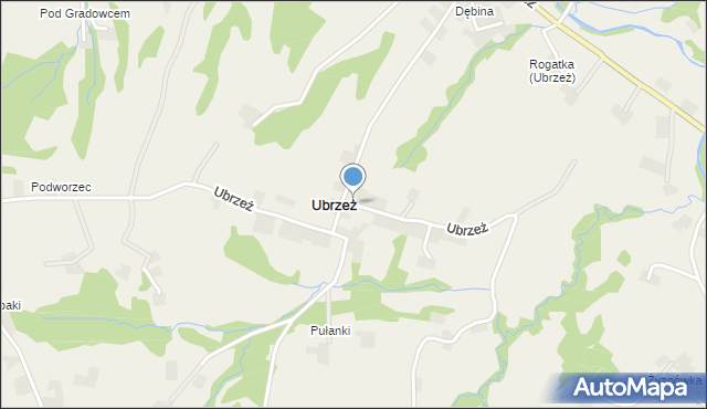 Ubrzeż, Ubrzeż, mapa Ubrzeż