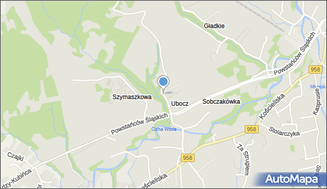 Zakopane, Ubocz, mapa Zakopanego