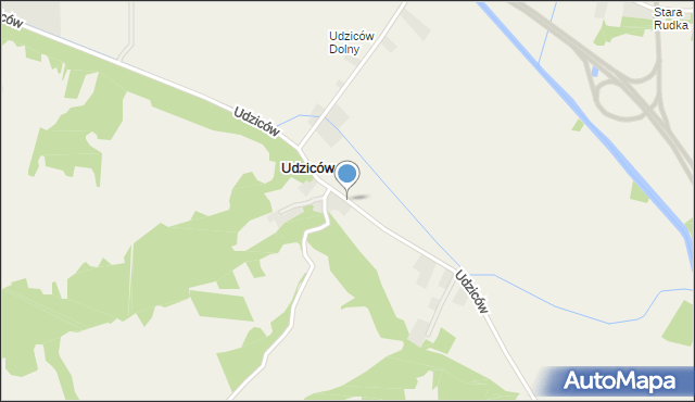 Udziców, Udziców, mapa Udziców