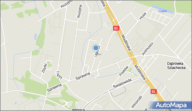 Warszawa, Ugorek, mapa Warszawy