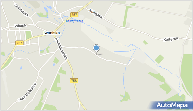 Iwaniska, Ujazdowska, mapa Iwaniska