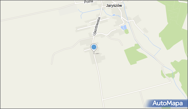 Jaryszów gmina Ujazd, Ujazdowska, mapa Jaryszów gmina Ujazd