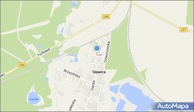 Sławica gmina Skoki, Ukośna, mapa Sławica gmina Skoki