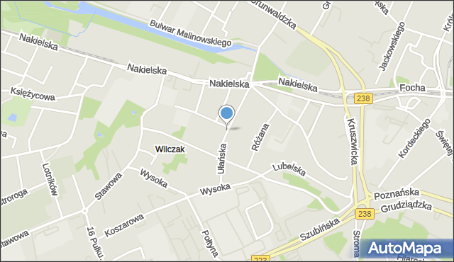 Bydgoszcz, Ułańska, mapa Bydgoszczy