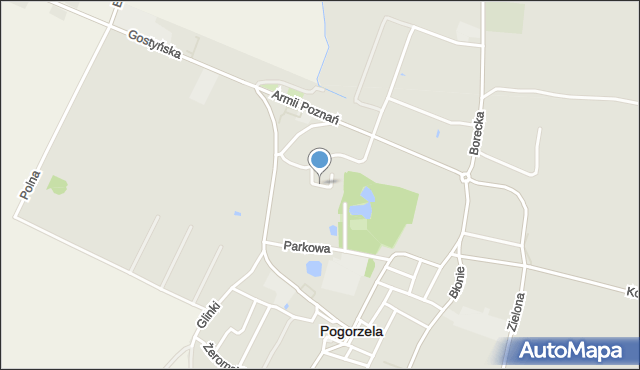 Pogorzela powiat gostyński, Ułańska, mapa Pogorzela powiat gostyński