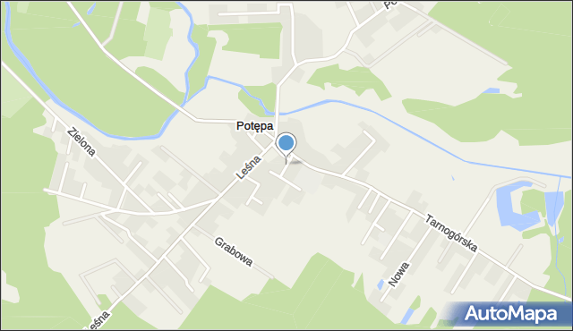 Potępa, Ulica Szkółka Brzeźnica, mapa Potępa