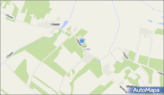 Ulaski gmina Obryte, Ulaski, mapa Ulaski gmina Obryte