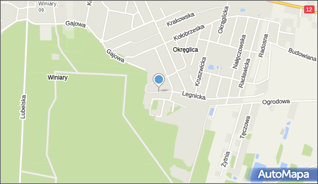 Kalisz, Uniejowska, mapa Kalisza