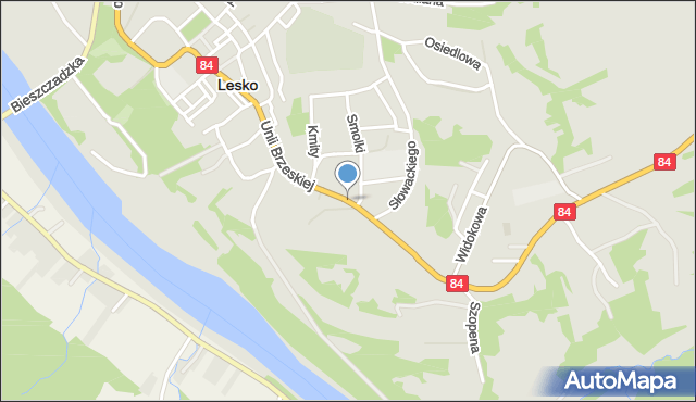 Lesko, Unii Brzeskiej, mapa Lesko