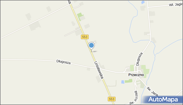 Przeczno gmina Łubianka, Unisławska, mapa Przeczno gmina Łubianka