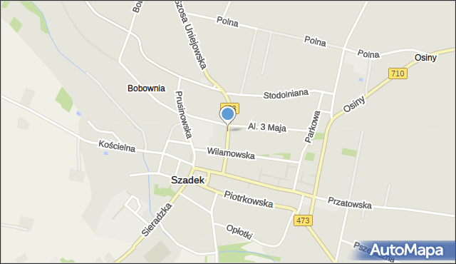 Szadek powiat zduńskowolski, Uniejowska, mapa Szadek powiat zduńskowolski