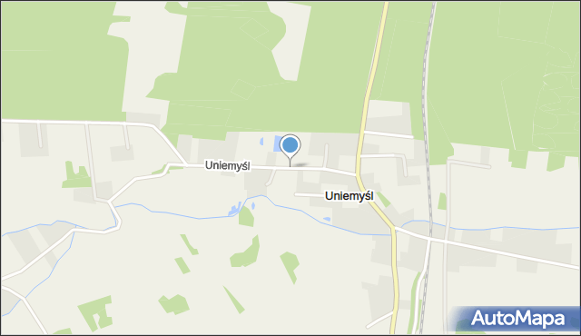 Uniemyśl gmina Police, Uniemyśl, mapa Uniemyśl gmina Police