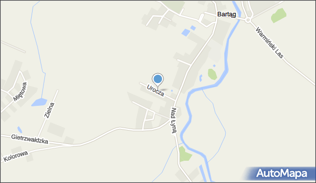 Bartąg, Urocza, mapa Bartąg