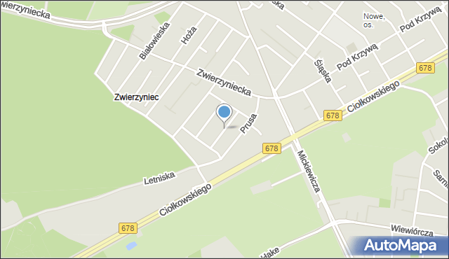 Białystok, Urocza, mapa Białegostoku