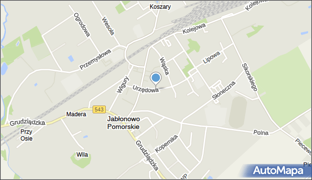 Jabłonowo Pomorskie, Urzędowa, mapa Jabłonowo Pomorskie