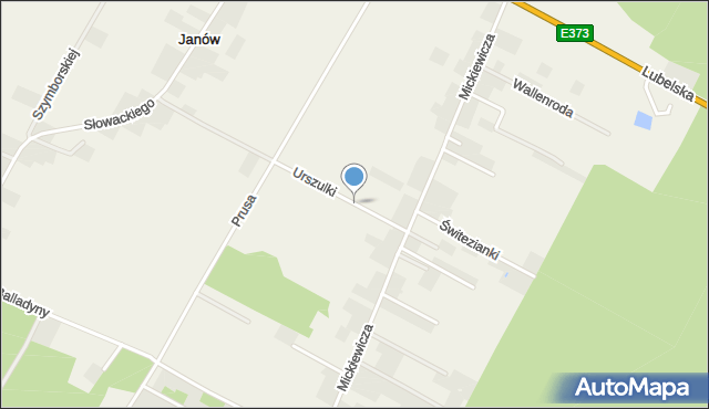 Janów gmina Chełm, Urszulki, mapa Janów gmina Chełm