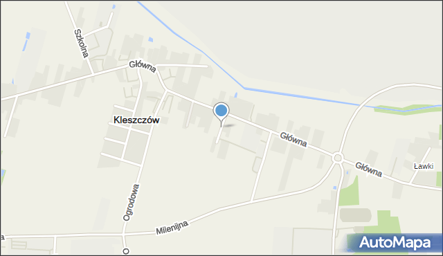 Kleszczów powiat bełchatowski, Urzędowa, mapa Kleszczów powiat bełchatowski