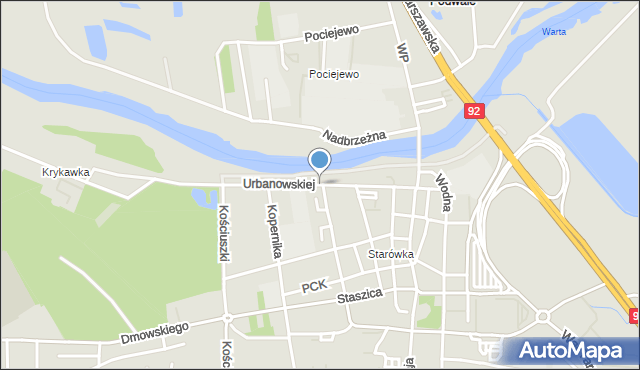 Konin, Urbanowskiej Zofii, mapa Konina