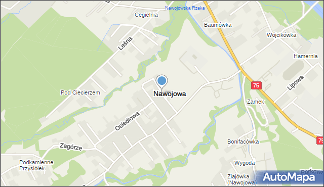 Nawojowa, Urocza, mapa Nawojowa