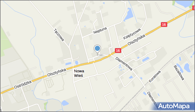 Nowa Wieś gmina Iława, Urana, mapa Nowa Wieś gmina Iława