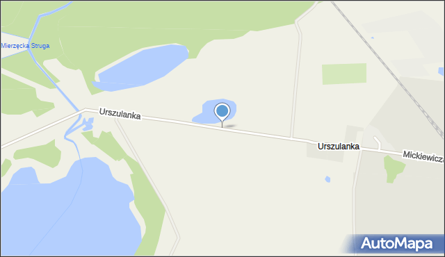 Osiek gmina Dobiegniew, Urszulanka, mapa Osiek gmina Dobiegniew