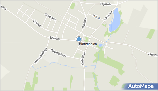 Pierzchnica powiat kielecki, Urzędnicza, mapa Pierzchnica powiat kielecki