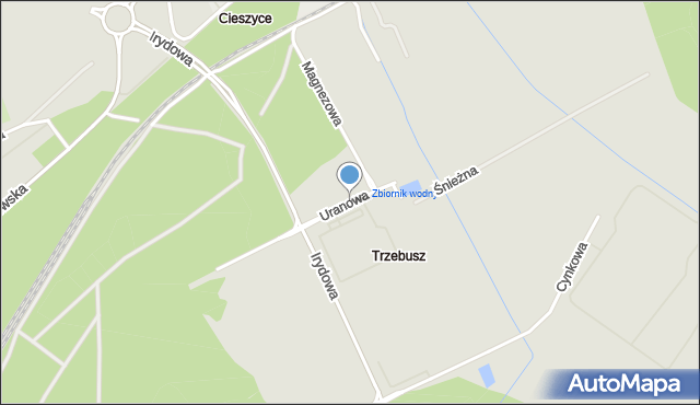 Szczecin, Uranowa, mapa Szczecina