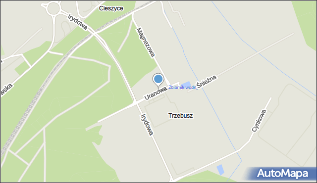 Szczecin, Uranowa, mapa Szczecina