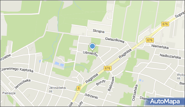 Białystok, Uśmiechu, mapa Białegostoku