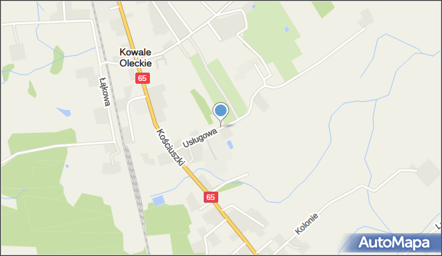 Kowale Oleckie, Usługowa, mapa Kowale Oleckie