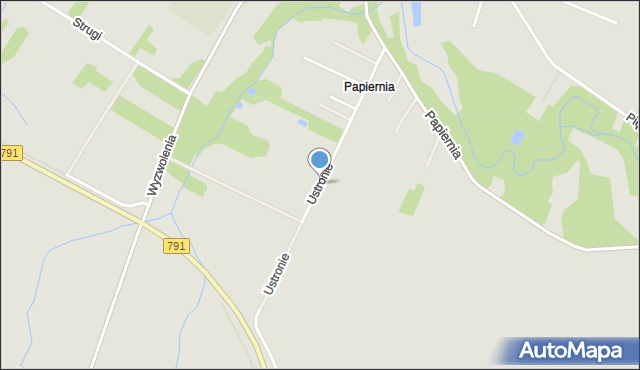 Myszków, Ustronie, mapa Myszków