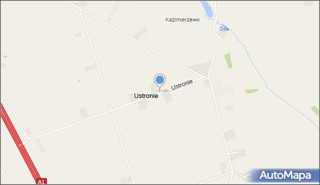 Ustronie gmina Lubanie, Ustronie, mapa Ustronie gmina Lubanie