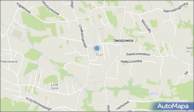 Kraków, Uzdrowiskowa, mapa Krakowa