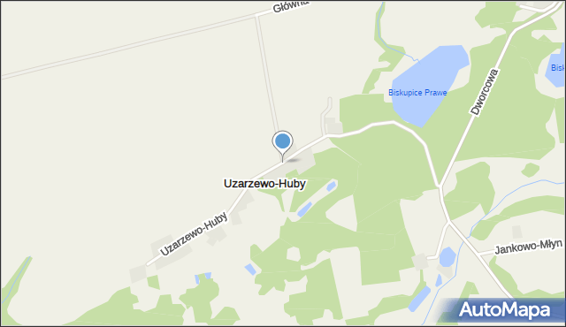 Uzarzewo-Huby, Uzarzewo-Huby, mapa Uzarzewo-Huby