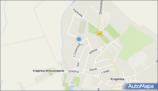 Krajenka, V Dzielnica, mapa Krajenka