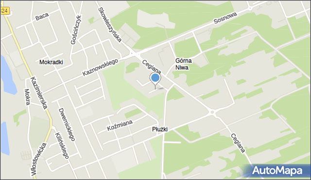 Puławy, W Dolinie, mapa Puław