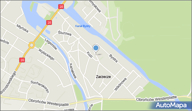 Augustów, Waryńskiego Ludwika, mapa Augustów