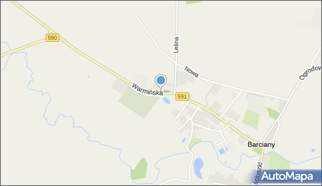 Barciany, Warmińska, mapa Barciany