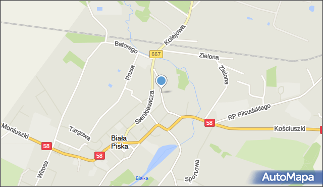 Biała Piska, Warszawska, mapa Biała Piska