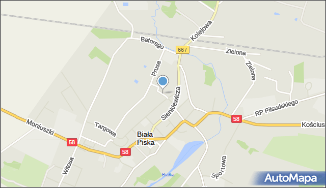 Biała Piska, Wąska, mapa Biała Piska