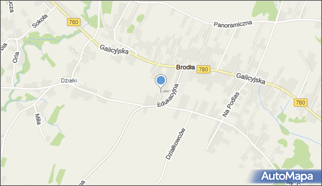 Brodła, Wąwozowa, mapa Brodła