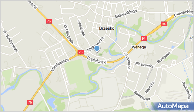 Brzesko, Wąska, mapa Brzesko