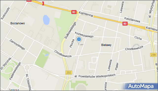 Bydgoszcz, Wawrzyniaka Piotra, ks., mapa Bydgoszczy