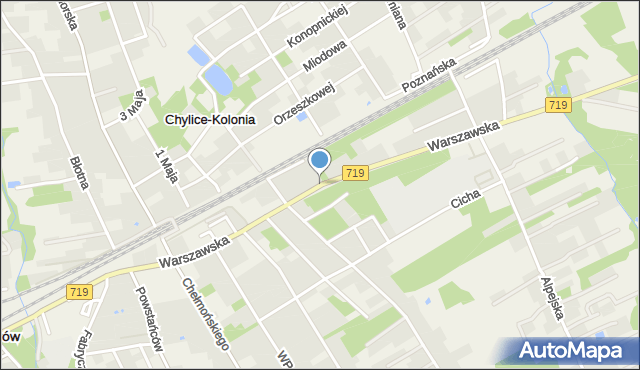 Chylice-Kolonia, Warszawska, mapa Chylice-Kolonia