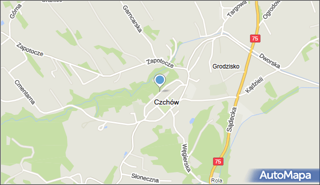 Czchów, Wałowa, mapa Czchów