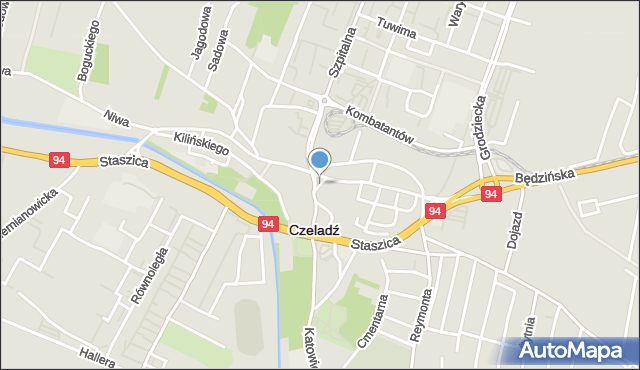 Czeladź, Walna, mapa Czeladź